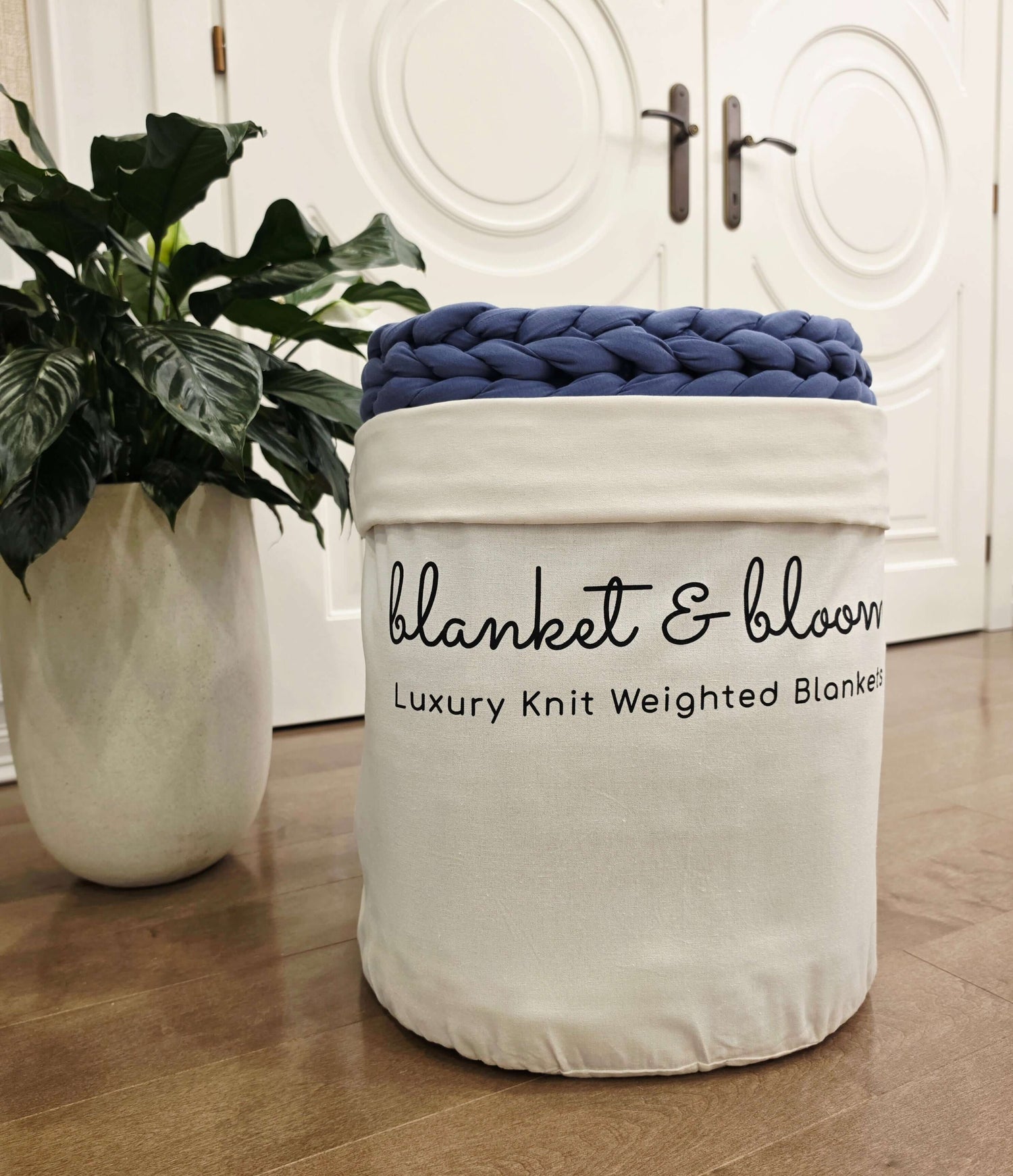 Blanket and bloom weighted blanket in color Slate
