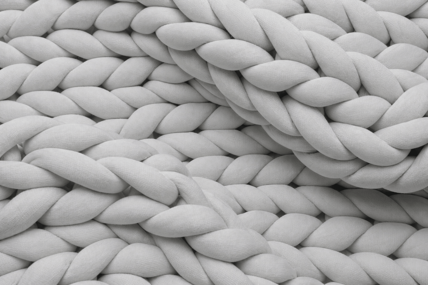 BloomKnit™ chunky cotton weighted blanket for hot sleepers in light grey
