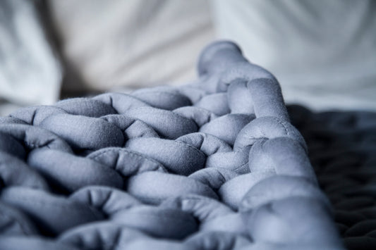 Cotton Chunky Weighted Blanket for Anxiety and Restful Sleep - Charcoal Gray - Blanket & Bloom
